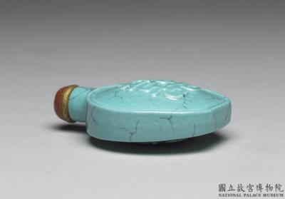 图片[3]-Porcelain snuff bottle with “double joy” auspicious decoration in turquoise blue glaze, Qing dynasty, 18th century-China Archive